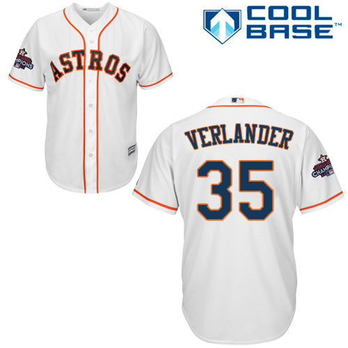 Astros #35 Justin Verlander White Cool Base World Series Champions Stitched Youth MLB Jersey